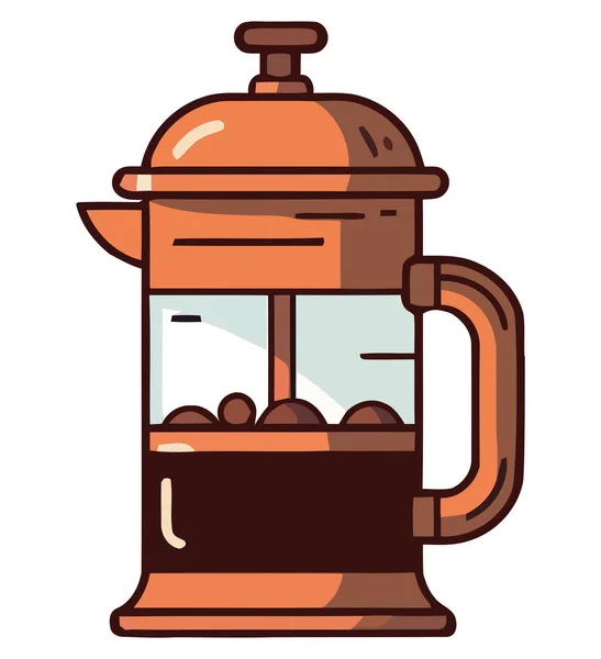 Горячий Напиток Символизирует Кружку Кофе Над Белым — стоковый вектор