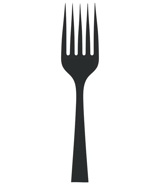 Silverware Siluett Symboliserar Hälsosam Mat Över Vitt — Stock vektor
