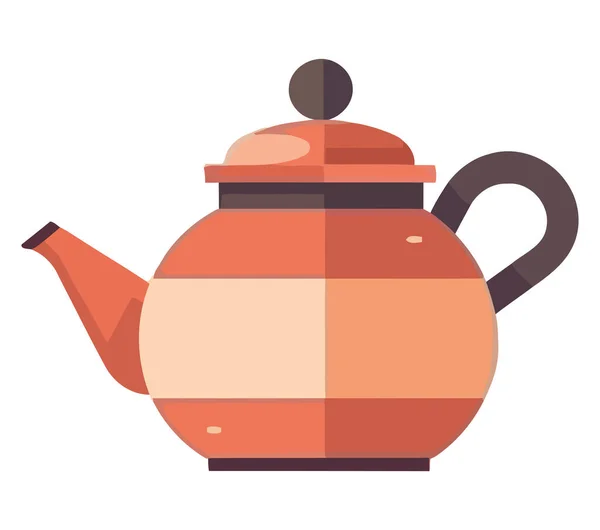 Beyaz Üzerine Geleneksel Seremoni Için Süslü Çaydanlıkta Sıcak Çay — Stok Vektör
