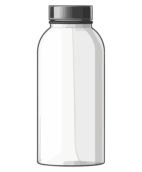 Botol Vektor Transparan Dengan Obat Dan Tutup Atas Putih - Stok Vektor