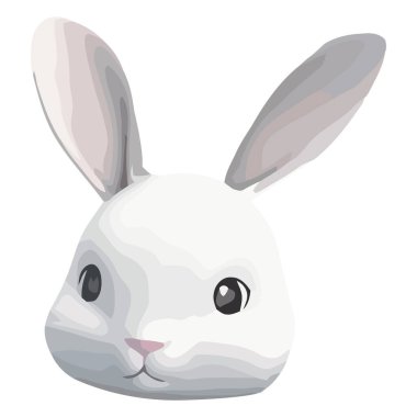 Yumuşak bir yavru tavşan Paskalya mevsimini beyazlar üzerinde kutluyor.