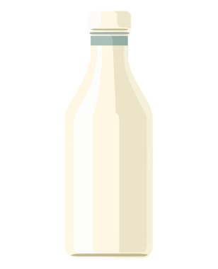 Taze süt beyaz üzerine cam şişede