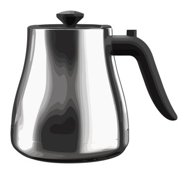 Parlak metal sürahi beyaz bardağa sıvı döküyor.