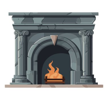 Beyaz üzerine alevler içinde yanan eski Hıristiyanlık sembolü