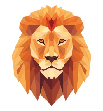 Aslan yüz tasarımı beyaz üzerine