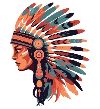 Yerli halk beyaz yerine Amerikan kabile kültürünü simgeler.