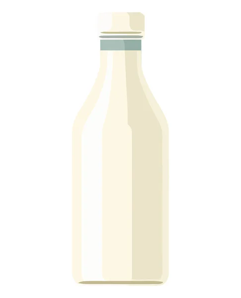 Свежее Молоко Стеклянной Бутылке Поверх Белого — стоковый вектор