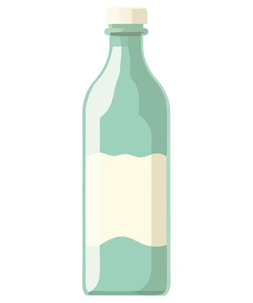 Boisson Verte Fraîche Bouteille Verre Sur Blanc — Image vectorielle