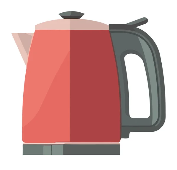 Hot Tea Poured Shiny Stainless Kettle White — Stock Vector