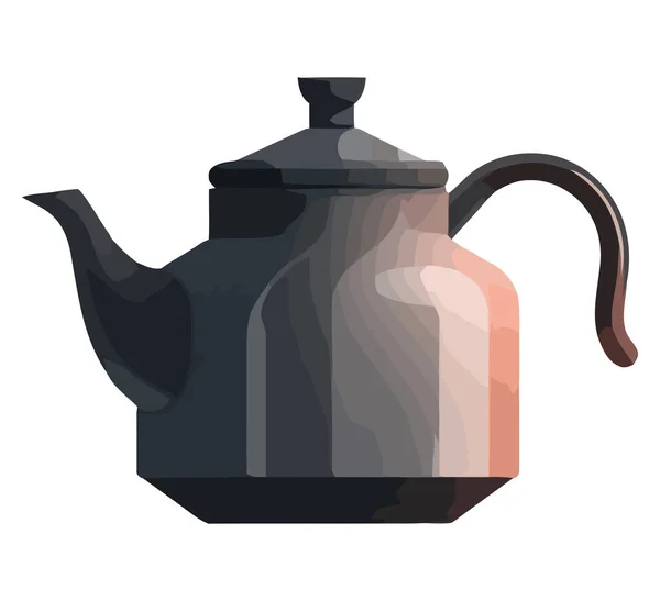 Earthenware Teapot Handle Design White — Stock Vector