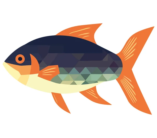 Цветные Золотые Рыбки Плавают Подводном Украшении Над Белым — стоковый вектор