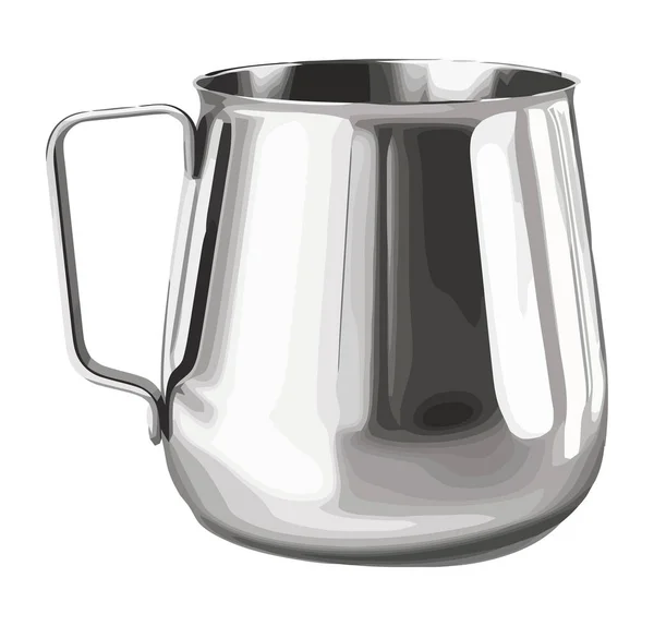 金属杯柄反映了白色而不是白色的设计 — 图库矢量图片