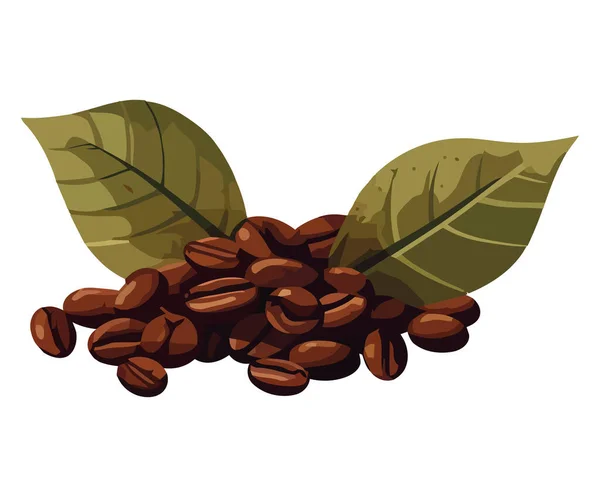 Organické Kávové Zrno Symbol Zelené Nad Bílou — Stockový vektor