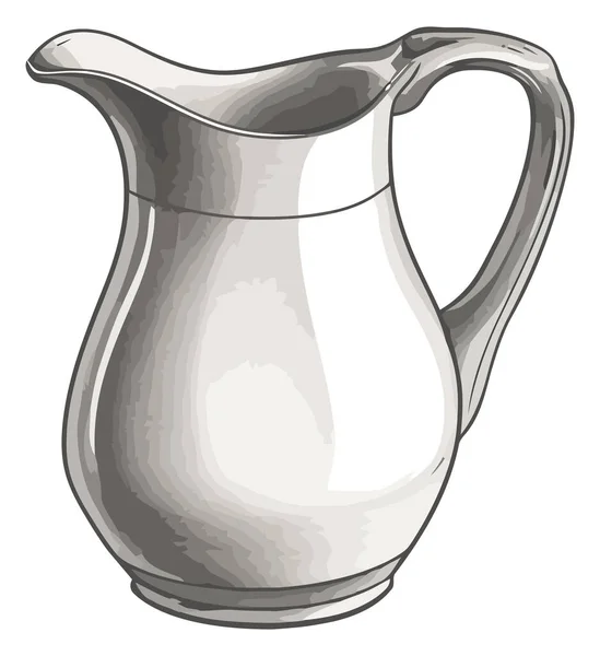 具有华丽手柄设计的白色陶瓷奶瓶 — 图库矢量图片