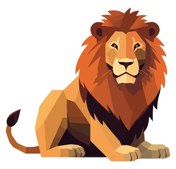 Illustration Vectorielle Visage Lion Sur Blanc — Image vectorielle