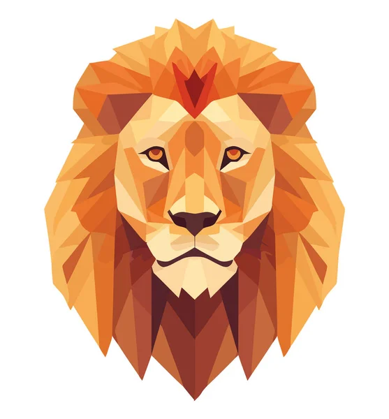 Lion Face Design Sur Blanc — Image vectorielle