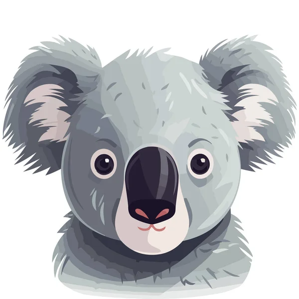 Carino Koala Mascotte Nella Foresta Invernale Neve Bianco — Vettoriale Stock