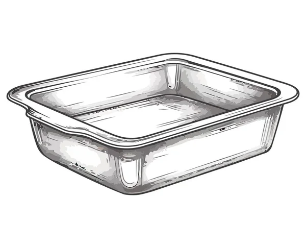 Transparenter Kunststoffbehälter Mit Deckel Für Lebensmittel Über Weiß — Stockvektor