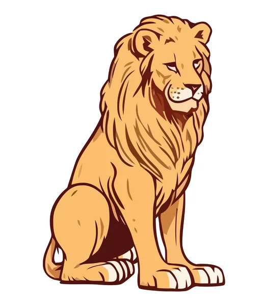 Illustration Design Lion Mignon Sur Blanc — Image vectorielle