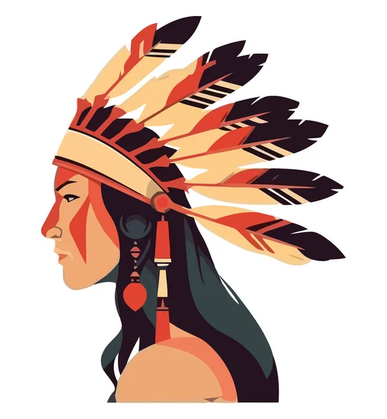 Indigenous Headdress Design White — Stock Vector
