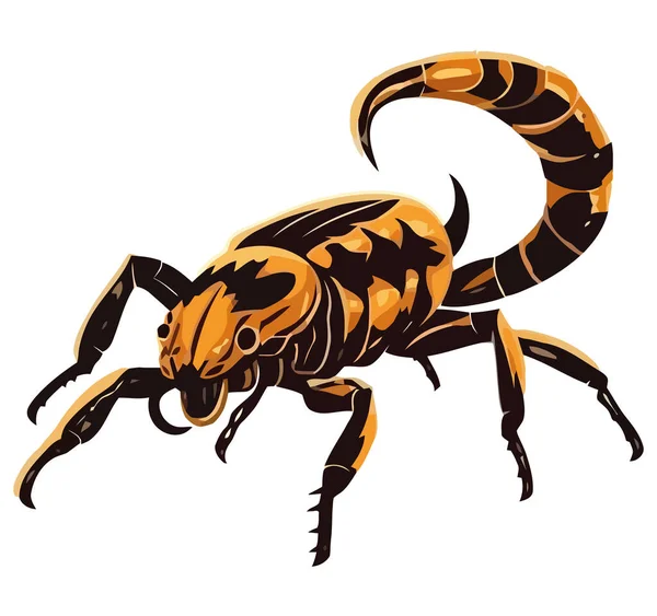 Złoty Wzór Skorpiona Nad Białym — Wektor stockowy