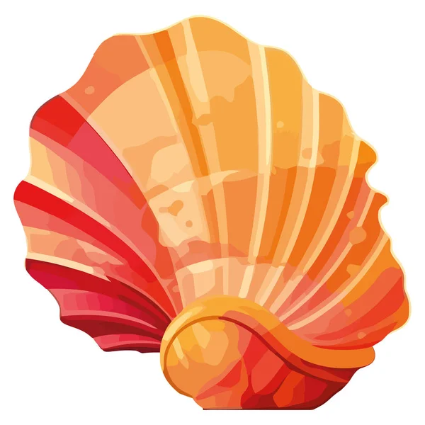 Seashell Een Zomer Souvenir Decoratie Ontwerp Boven Wit — Stockvector