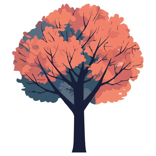 白い上に木の枝の自然デザインの秋の葉 — ストックベクタ