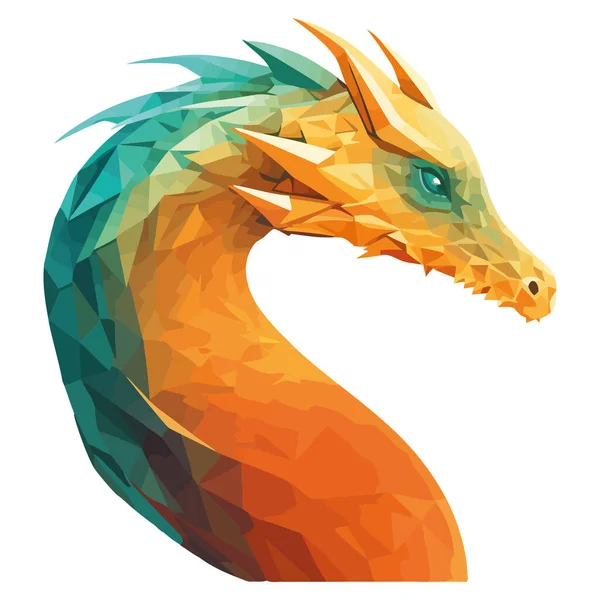 Mascotte Dragon Furieux Symbolise Agression Sur Blanc — Image vectorielle