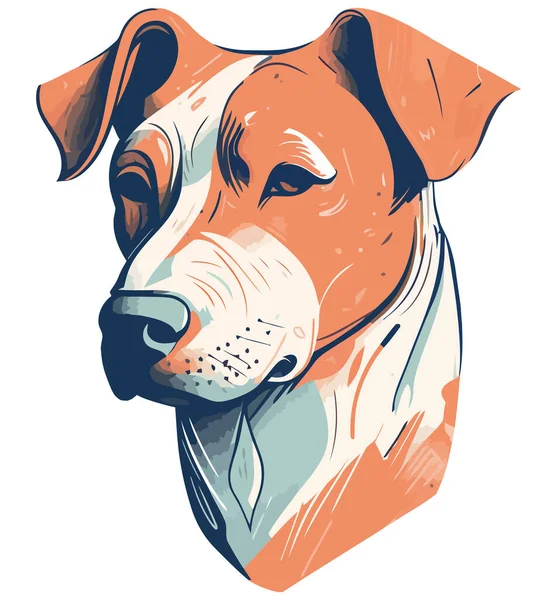 Chiot Terrier Mignon Symbolise Loyauté Sur Blanc — Image vectorielle