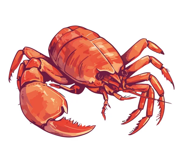 Röd Krabba Design Illustration Över Vit — Stock vektor