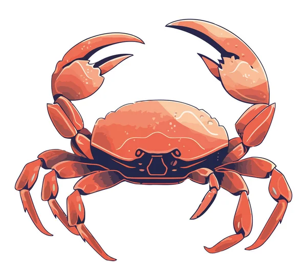 Red Crab Vector Design White — Stock Vector