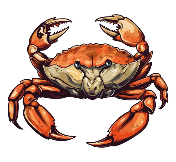 Crabe Rouge Conception Sur Blanc — Image vectorielle