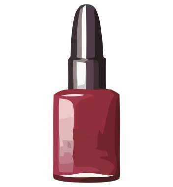 Beyaz üzerine parlak oje şişesi.