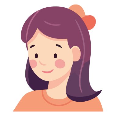 gülümseyen kadın tasarımı beyaz üzerine