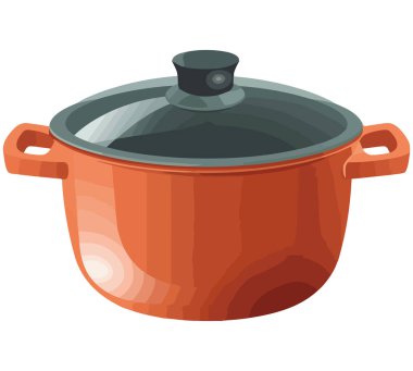 Kapaklı paslanmaz çelik güveç ve beyaz kabzanın üzerinde