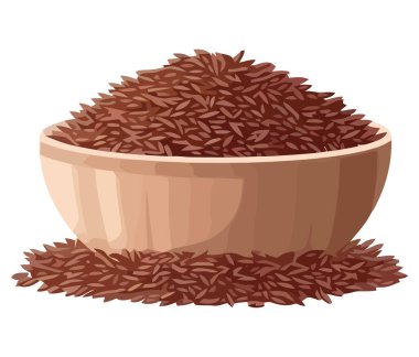 Beyaz üzerinde organik pirinç vektörü