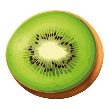 Beyaz üzerine sulu kivi dilimi