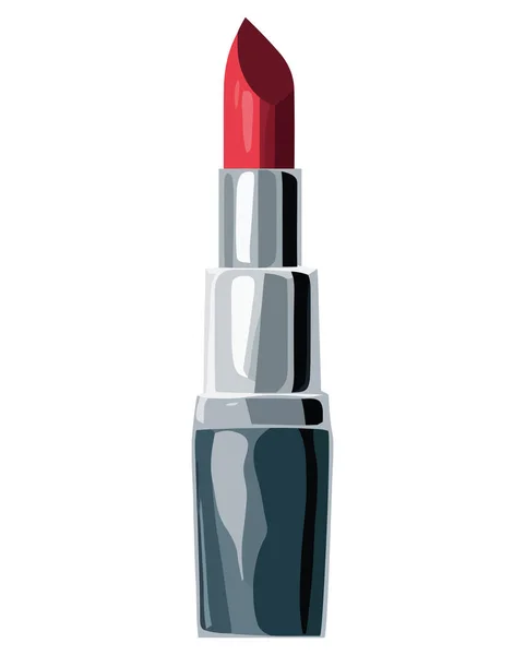 Metallic Lipstick Tube White — Stock Vector