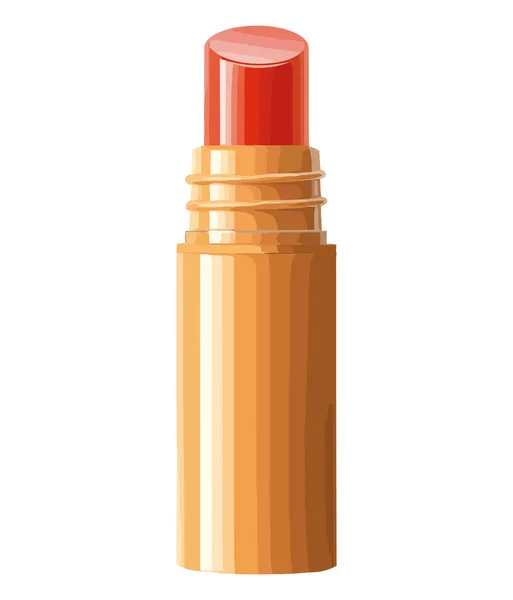 Tube Rouge Lèvres Brillant Sur Blanc — Image vectorielle