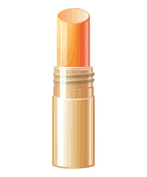 Tube Rouge Lèvres Brillant Sur Icône Blanche — Image vectorielle