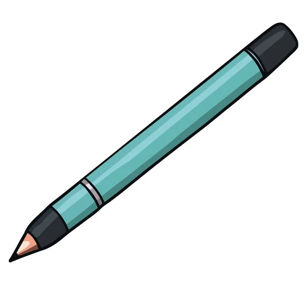Blauwe Pen Wit Papier Wit — Stockvector