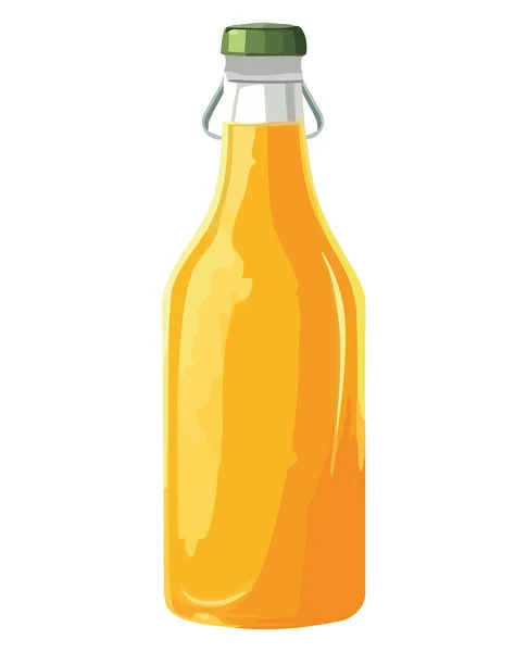 白の上においしいジュースのボトル — ストックベクタ