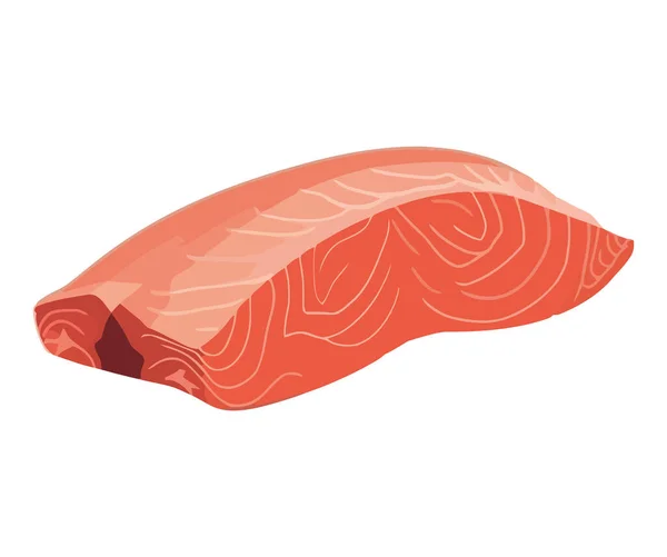 Salmon Steak Design White - Stok Vektor