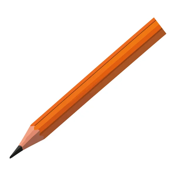 Scharfer Bleistift Auf Holz Über Weiß — Stockvektor
