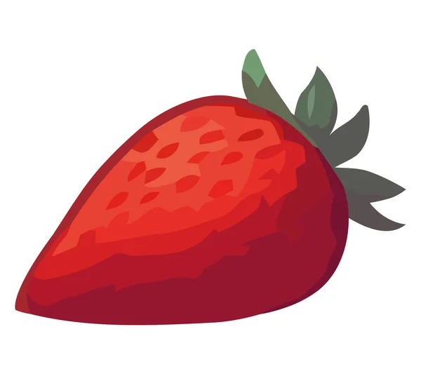 Juicy Strawberry Illustration Vector White — Stock Vector