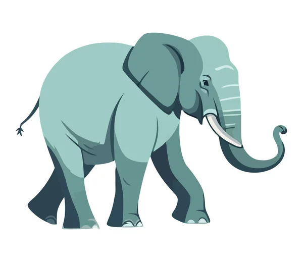 Aranyos Elefánt Áll Fehér Felett — Stock Vector