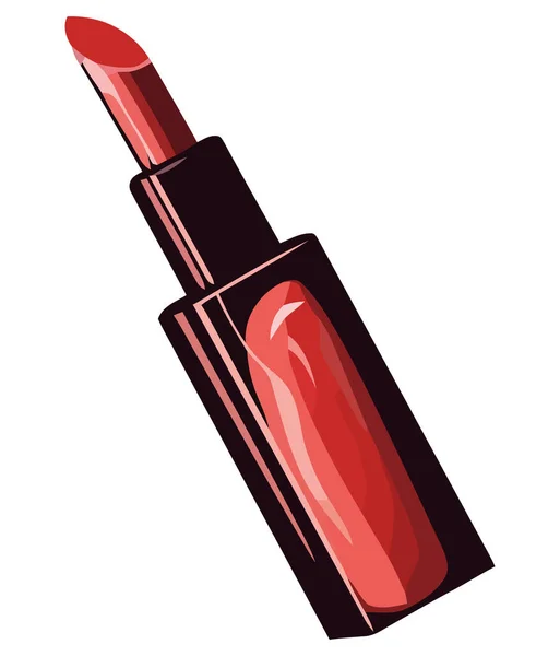 Conception Brillante Tube Rouge Lèvres Sur Blanc — Image vectorielle