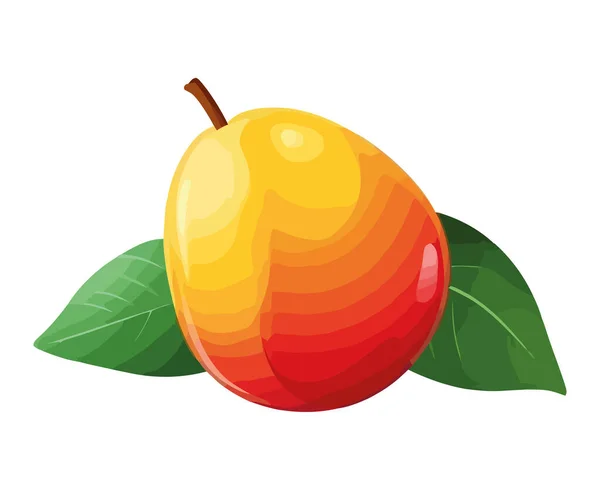 Sappige Mango Illustratie Boven Wit — Stockvector