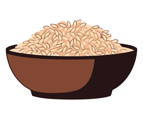 Organischer Reisvektorentwurf Über Weiß — Stockvektor