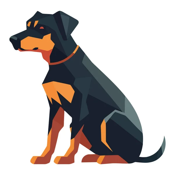 Söt Hund Symbol För Lojalitet Över Vitt — Stock vektor